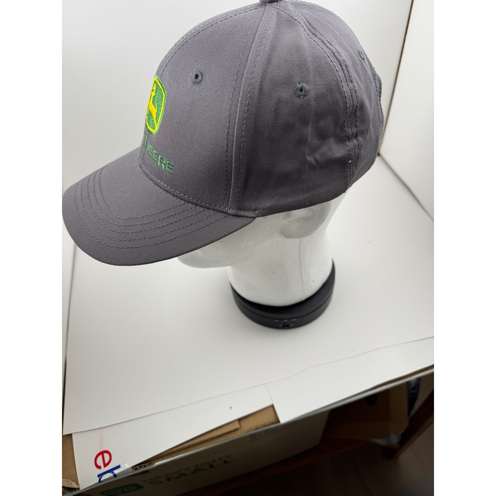 John Deere Gray Baseball Cap Adjustable Hat Embroidered Logo Charcoal Mens OSFM - Picture 2 of 9